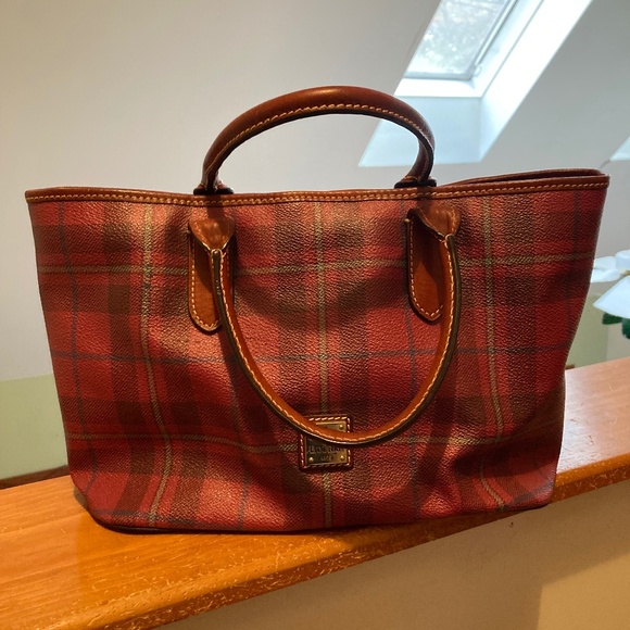 Dooney&Bourke plaid tote - Picture 1 of 7
